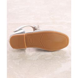 Cute Walk by Babyhug Ballerinas With Velcro Closure & Knot Applique - Silver