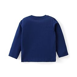 Babyhug Cotton Knit  Full Sleeves Deer & Floral Print Night Suit - Navy Blue