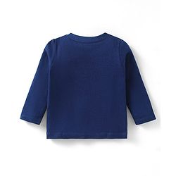 Babyhug Cotton Knit  Full Sleeves Deer & Floral Print Night Suit - Navy Blue