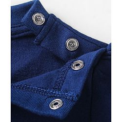 Babyhug Cotton Knit  Full Sleeves Deer & Floral Print Night Suit - Navy Blue