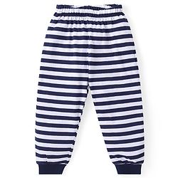 Babyhug Cotton Knit Full Sleeves Night Suit With Dinosaur Print - Navy