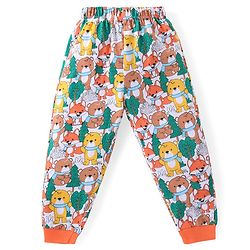 Babyhug Cotton Knit Full Sleeves Night Suit With Teddy Bear Print - Multicolor