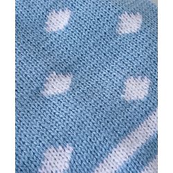 Babyhug Woolen Knitted Design Cap With Pom Pom - Blue