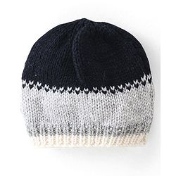 Babyhug Woollen Knitted Cap - Navy Blue & Grey