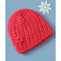 Babyhug Woollen Crochet Knitted Design Cap - Red