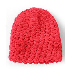 Babyhug Woollen Crochet Knitted Design Cap - Red
