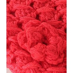 Babyhug Woollen Crochet Knitted Design Cap - Red