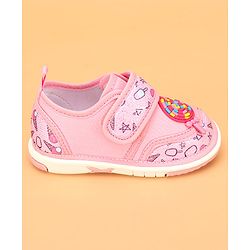 Cute Walk by Babyhug Velcro Closure & Candy Applique Casual Shoes - Pink