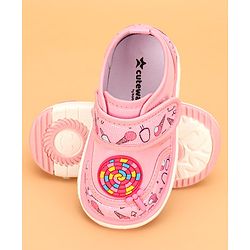 Cute Walk by Babyhug Velcro Closure & Candy Applique Casual Shoes - Pink