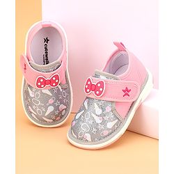 Cute Walk by Babyhug Velcro Closure & Bow Applique Casual Shoes - Pink