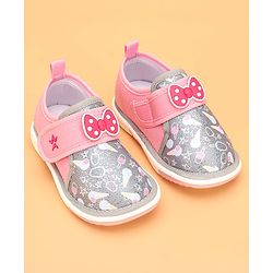 Cute Walk by Babyhug Velcro Closure & Bow Applique Casual Shoes - Pink