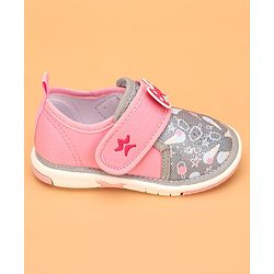Cute Walk by Babyhug Velcro Closure & Bow Applique Casual Shoes - Pink