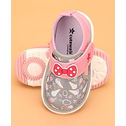 Cute Walk by Babyhug Velcro Closure & Bow Applique Casual Shoes - Pink