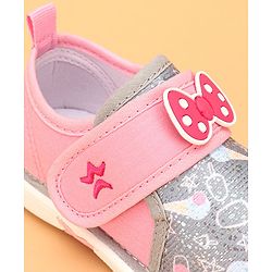 Cute Walk by Babyhug Velcro Closure & Bow Applique Casual Shoes - Pink