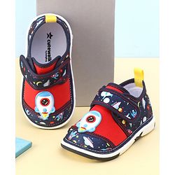 Cute Walk by Babyhug Casual Shoes With Velcro Closure Space Rocket Patch - Navy Blue