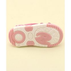 Cute Walk by Babyhug Slip On Musical Sandals with Velcro Closure & Stars Print - Pink