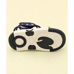 Cute Walk by Babyhug Velcro Closure Musical Sandals With Floral Applique- Blue