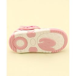 Cute Walk by Babyhug Velcro Closure Musical Sandals With Floral Applique- Pink
