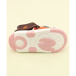 Cute Walk by Babyhug Slip On Musical Sandals with Dino Applique & Velcro Closure - Orange