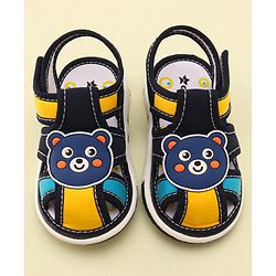 Cute Walk by Babyhug Velcro Closure Musical Sandals With Teddy Patch-Blue