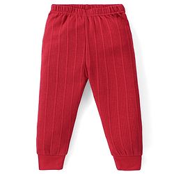 Babyhug Full Length Solid Color Thermal Pant - Red