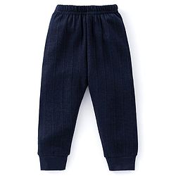 Babyhug Full Length Solid Color Thermal Pant- Navy Blue