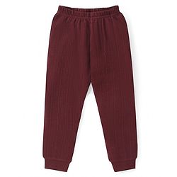 Babyhug Full Length Solid Colour Thermal Wear Pant - Brown