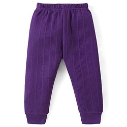 Babyhug Full Length Solid Color Thermal Pant - Purple