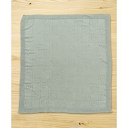 Babyhug Premium Cotton Knitted Blanket - Grey
