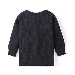 Babyhug Full Sleeves Front Open Solid Thermal Vest - Dark Grey
