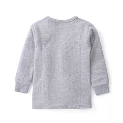 Babyhug Full Sleeves Solid Colour Front Open Thermal Vest - Light Grey