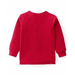 Babyhug Full Sleeves Solid Colour Front Open Thermal Vest - Red