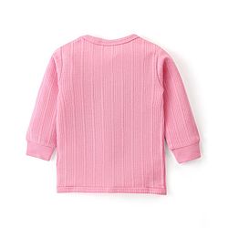 Babyhug Full Sleeves Solid Color Front Open Thermal Vest - Pink