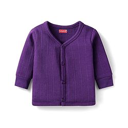 Babyhug Front Open Full Sleeves Solid Color Thermal Vest - Purple