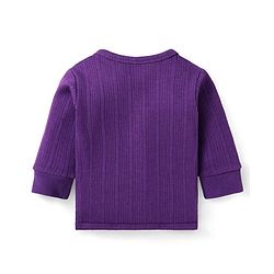 Babyhug Front Open Full Sleeves Solid Color Thermal Vest - Purple