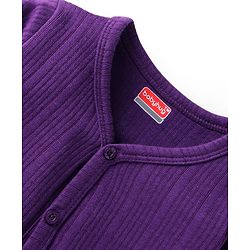 Babyhug Front Open Full Sleeves Solid Color Thermal Vest - Purple