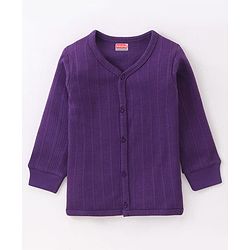 Babyhug Front Open Full Sleeves Solid Color Thermal Vest - Purple