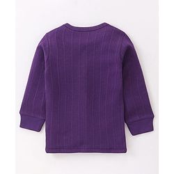 Babyhug Front Open Full Sleeves Solid Color Thermal Vest - Purple