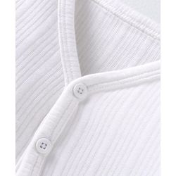 Babyhug Full Sleeves Solid Colour Front Open Thermal Vest - Off White