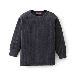 Babyhug Pull Over Full Sleeve Solid Color Thermal Vest  - Dark Grey