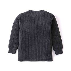 Babyhug Pull Over Full Sleeve Solid Color Thermal Vest  - Dark Grey