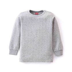 Babyhug Pull Over Full Sleeve Solid Color Thermal Vest  - Light Grey