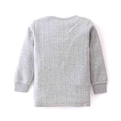 Babyhug Pull Over Full Sleeve Solid Color Thermal Vest  - Light Grey