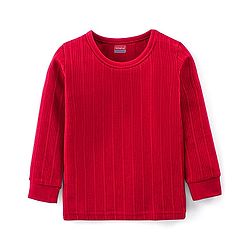 Babyhug Pull Over Full Sleeve Solid Color Thermal Vest - Red