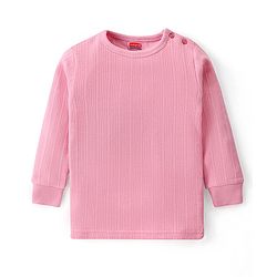 Babyhug Full Sleeves Solid Color Pullover Thermal Vest - Pink