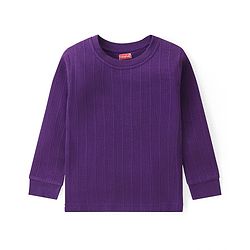 Babyhug Pull Over Full Sleeve Solid Color Thermal Vest - Purple