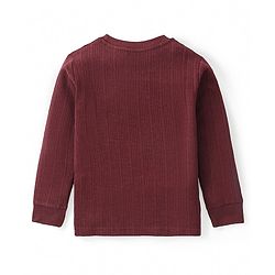 Babyhug Full Sleeves Solid Colour Pullover Thermal Vest - Coffee