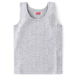Babyhug Sleeveless Pulover Solid Thermal Vest - Light Grey