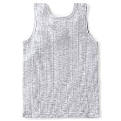 Babyhug Sleeveless Pulover Solid Thermal Vest - Light Grey