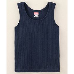 Babyhug Pull Over Sleeveless Thermal Vest Solid Colour - Navy Blue